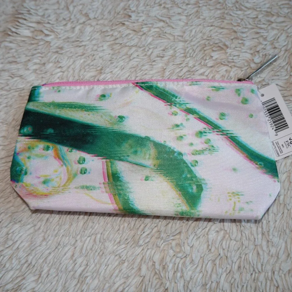 Clinique Pink and Green Makeup Cosmetics Bag, 8